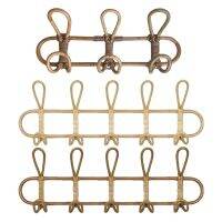 Decorative Rustic Rattan Wall Hooks 3 Hooks5 Hooks Hanging Coat Rack Storage Rattan Wall Hanger Clothes Holder Clothing