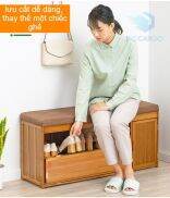 Kệ Để Giày Dép Bằng Gỗ Kiêm Ghế Ngồi Tiện Lợi