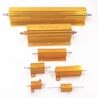 5PCS 100W 50W 25W 10W Aluminum Power Metal Shell Case Wirewound Resistor 0.1 10Kohm 1 20 200 500 1K 10K resistance load resistor