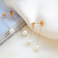 [COD] Badu freshwater pearl earrings femininity light luxury tassel high-end mosquito coil ear clips without holes