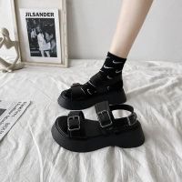 COD DSFGRTUTYIII Thick-Soled Sandals Female Summer Fairy Style 2022 New All-Match College Students One Word With Increase Roman Shoes ins Trendy