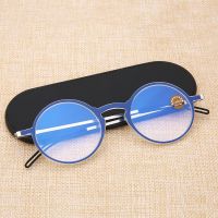 Portable TR90 Frame Anti-blue Light Reading Glsses Men Women Ultra-thin Round Presbyopic Glasses With Alumiun Magnetic Case