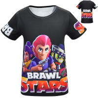 Brawl-Starss เสื้อยืดสำหรับเด็กผู้หญิงแขนสั้นผ้าไหมฤดูร้อน Crew คอการ์ตูนพิมพ์ชายหญิง Tshirt เสื้อผ้าเด็ก3581