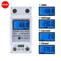 AC 220V 5-80A RS485 Modbus-Rtu Digital Energy Meter  Electricity Kwh Consumption Meter   Kw Display 50/60Hz