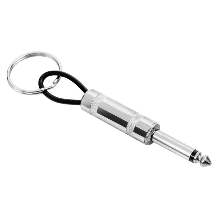 พวงกุญแจปลั๊กกีตาร์ที่ใส่กุญแจแอมป์กีต้าร์แพ็ก10แพ็ครวดเร็วง่ายดายการติดตั้ง6-35เก็บของพวงกุญแจของขวัญเครื่องขยายเสียงชั้นวางแจ็ค