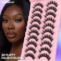 GROINNEYA 5/10 Pairs 3D Faux Mink False Eyelashes Fluffy Lashes Natural Long Curly Fake Lashes Makeup Mink Lashes