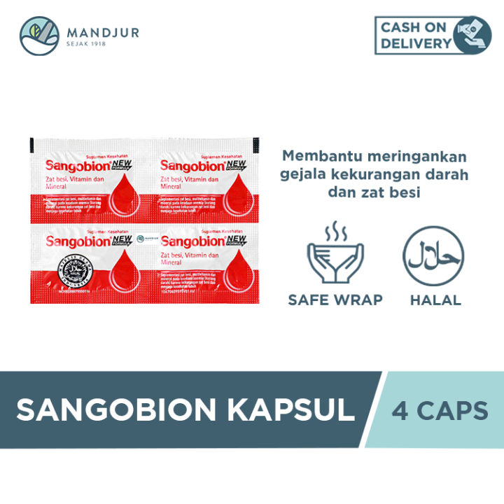 Sangobion Strip 4 Kapsul - Obat Penambah Darah Dan Anemia | Lazada ...