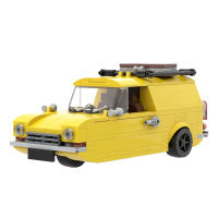 MOC Yellow Mini Camp Off-road Car Model Building Blocks Classic Movies Foolsal The Horsesal Reliant Regal Blocks Toys for Gift