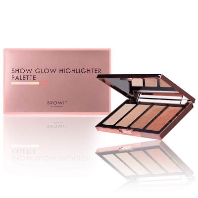 Browit Show Glow Highlighter Palette บราวอิท โชว์ โกลว์ ไฮไลท์เตอร์ พาเลท ไฮไลท์น้องฉัตร 4g. X 4 สี  084113