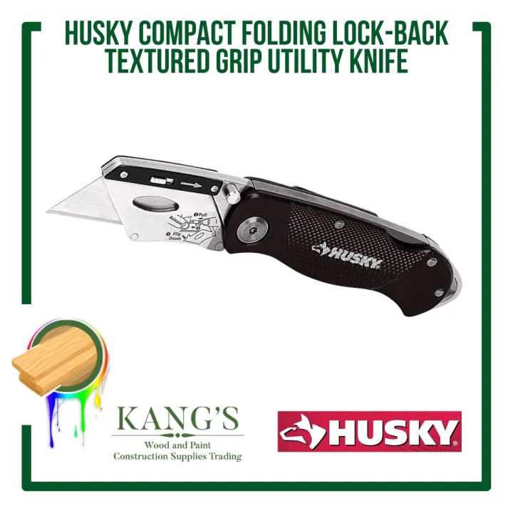Husky Compact Folding Lockback Textured Grip Utility Knife Lazada PH