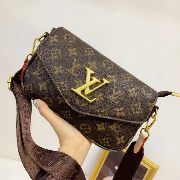 LV&HO luxury leather handbag shoulder slung three-in-one mahjong bag brand small  round bag postman pillow bag