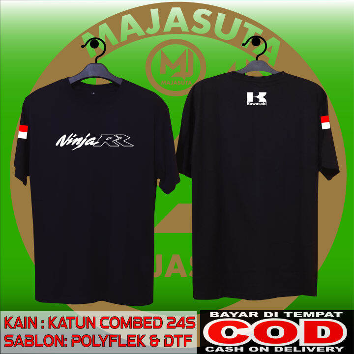 BAJU KAOS KAWASAKI NINJA RR DESAIN SIMPLE KATUN COMBED 24S TEBAL//BISA