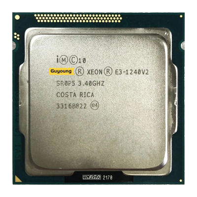 Xeon E3 V2 E3-1240 1240v2 E3 1240 V2 3.4 GHz ใช้เครื่องประมวลผลซีพียูสี่แกนขนาด8ม. 69W LGA 1155