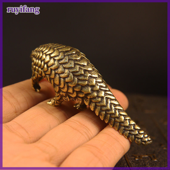 ruyifang-pure-copper-pangolin-figurines-miniatures-รูปปั้นสัตว์วินเทจตกแต่งบ้าน