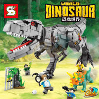 ตัวต่อ ไดโนเสาร์ทีเร็กสีเทา WORLD DINOSAUR แปงร่างเป็นหุ่นยนต์ได้ ขยับปาก ขยับหางได้ SY1617 จำนวน 1,079+ ชิ้น