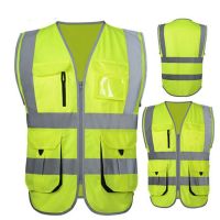 SFvest High Visibility Work Clothes for Men Reflective Safety Vest Multi Pockets Workwear Safety Waistcoat Free Shipping