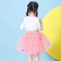 [WFRV]Baby Girl Clothes Suit Unicorn T-shirt+Skirt Princess Suits Birthday Party Clothing Sets