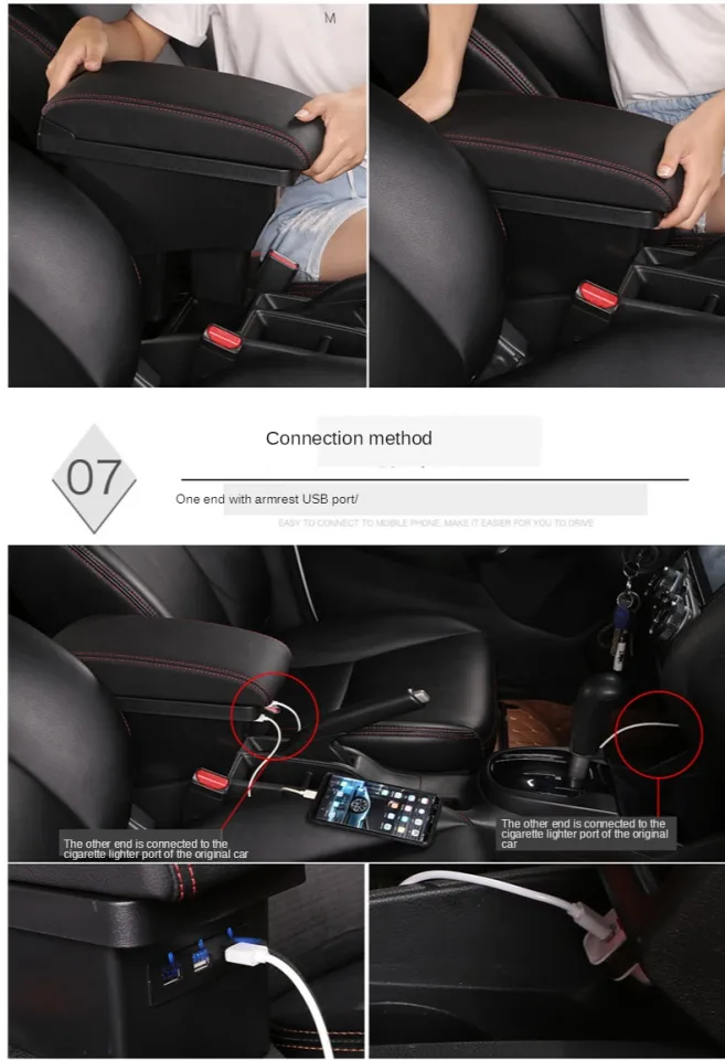 For Mitsubishi Xpander Armrest Interior With USB Arm Rest Storage Box  Center Console Styling Decoration Car Accessories