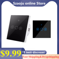 Szaoju สหภาพยุโรปมาตรฐานสวิทช์สัมผัส LED สวิตช์หรี่ไฟ Wifi ไฟ Tuya เปิดปิด1แก๊ง1Way สมาร์ทชีวิตสนับสนุน A Lexa ผู้ช่วย