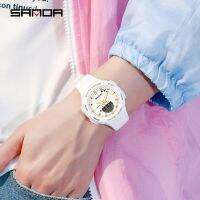 ZZOOI SANDA New Luxury White Fashion Sport Womens Watch Military Waterproof Multifunctional LED Digital Quartz Relogio Feminino 6005