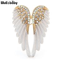 【DT】hot！ Wuli baby Classic Rhinestone Brooch Pins 3 Colors 2021 Sparkling Jewelry Feather Designer Brooches