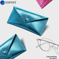 IOPOIT น้ำหนักเบามาก กระเป๋าใส่แว่นอ่านหนังสือ สีทึบทึบ กันน้ำกันน้ำได้ กระเป๋าใส่แว่นกันแดด แบบพกพาได้ เครื่องหนังแท้ กล่องใส่แว่นตา สำหรับผู้หญิง