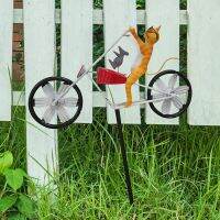 Vintage Bicycle Wind Spinner,Metal Couple Spinner Art, and Mouse Motorcycle, Weathervanes with Stainless