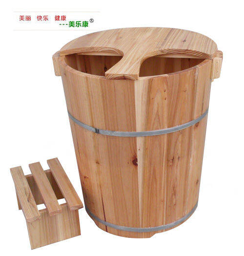 Chuanshengtang covered cedar wooden barrel foot bath tub foot bath