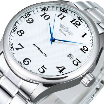 WINNER Mechanical Watch Men Automatic Wrist Watches Top Brand Luxury 2021 Master Piece Date Calendar Classic Steel Strap часы