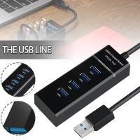 [HOT HAIXWLXKWW 589] Pohiks 4พอร์ต USB 3.0 Hub Splitter ตัวแยกความเร็วสูง HUB Adapter Extender พร้อมตัวบ่งชี้