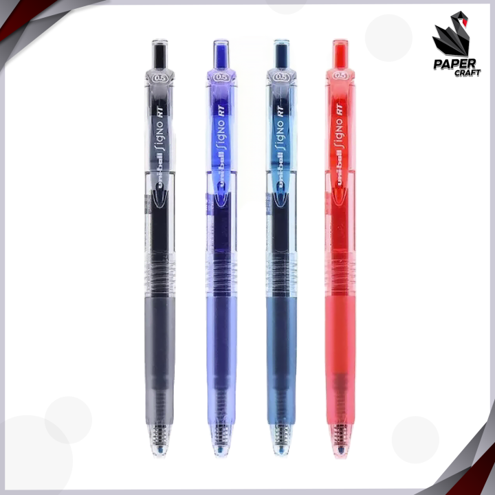 ปากกาเจล-uni-ball-signo-rt-ขนาดหัวปาก-0-38-0-5-mm-สีน้ำเงิน-น้ำเงินดำ-ดำ-แดง-1-ด้าม