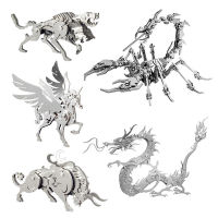 3D Metal Animal Styling Puzzle Games Models Kits Steel Warcraft DIY Assembled Jigsaw Detachable Educational Toys Gifts For Kids