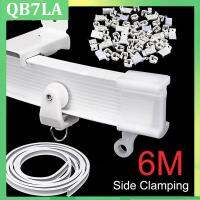 6 Meter  Curtain Track Rail Flexible Cuttable Bendable Side Clamping For Curved Straight Windows Pole Accessories QB7LA