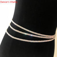 Women Girls 2 layer Diamond Hip Scarf Waist Belt Belly Dance Belt Metal Chain Jewelry Party Dangle