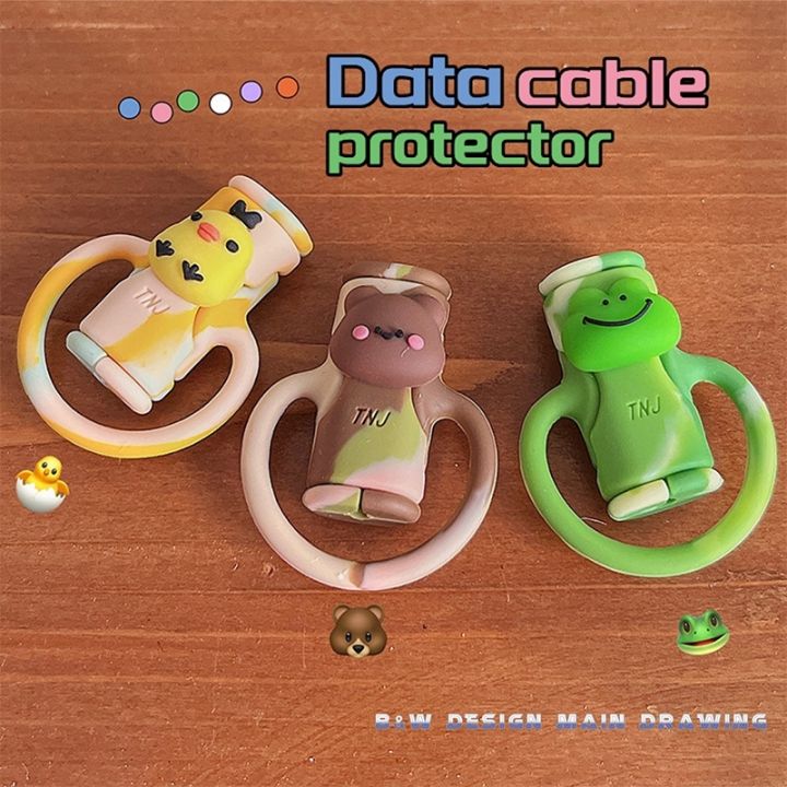 dual-protectors-เคสซิลิโคน-ลายการ์ตูนน่ารัก-สําหรับ-iphone-สายชาร์จ-type-c