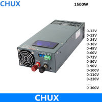 1ปี Warry จอแสดงผลสวิตช์จ่ายไฟสลับ1500W 0-12V ปรับได้15V 24V 36V 48V 60V 72V 80V 100V 110V 220V 300V ตัวจ่ายไฟ DC AC