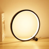 LED Table Lamp Bedroom Circular Acrylic Desk Lamp For Living Room BlackWhite Dimmable Bedside Lamp Round Night Light Home Decor