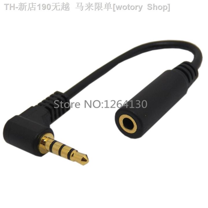 cw-10cm-4-pole-trrs-3-5mm-aux-audio-cable-extender-m-f-for-mic-earphone