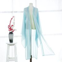 Hanfu Cardigan Ancient Chinese Large Sleeve Shirt Tang Dynasty Thin Chiffon Classical Folk Dance Clothes Cosplay Stage Costume