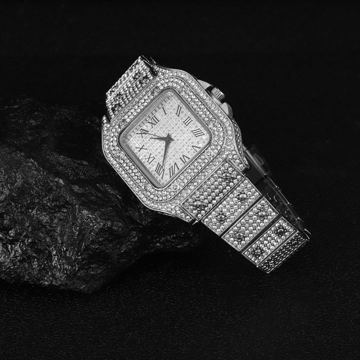 necklace-watch-bracelet-hip-hop-miami-curb-cuban-chain-silver-color-full-iced-out-paved-rhinestones-cz-for-men-jewelry