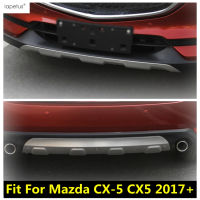 ด้านหน้าด้านหลังกันชน Skid Guard แผ่น Protector Moulding Cover Kit Trim อุปกรณ์เสริมสแตนเลสสำหรับ Mazda CX-5 CX5 2017 - 2022