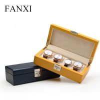 FANXI กล่องนาฬิกาหนัง PU 4 &amp; 5ช่อง,กล่องใส่เครื่องประดับสำหรับเดินทางขนาด31.5*13*8ซม. เคสจัดเก็บเครื่องประดับสำหรับผู้ชายและผู้หญิง  zvtjeu