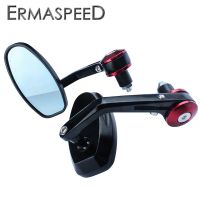 Universal Motorcycle Mirrors 7/8 22mm Motorcycle Handlebar End Mirrors Aluminum Motorbike Side Rearview Mirrors Accessories