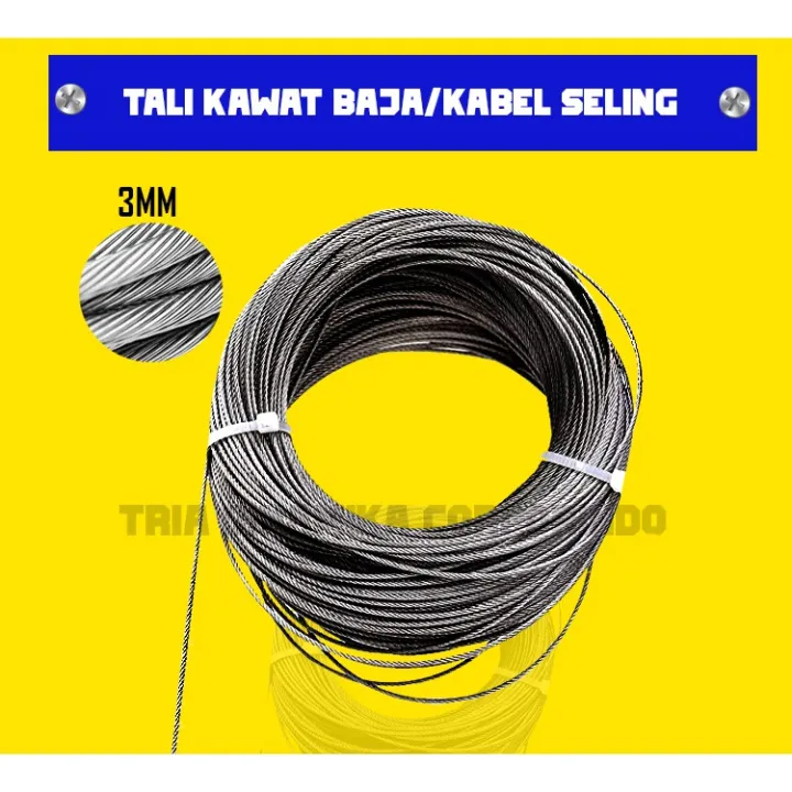 Tali Kawat Baja / Kabel Seling 3MM | Lazada Indonesia