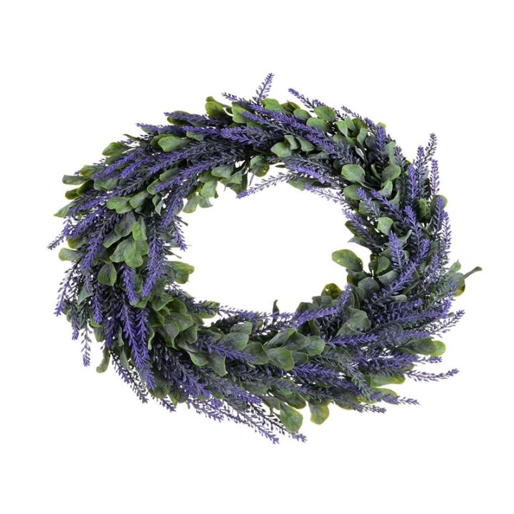 2x-artificial-wreath-door-wreath-17-inch-lavender-spring-wreath-round-wreath-for-the-front-door-home-decor