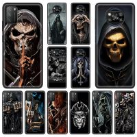 Ppgsa SA✐☌☎Grim Reaper เคสโทรศัพท์โครงกระดูกแบบพิเศษ,เคสนิ่มหรูหราสำหรับ Xiaomi Mi Poco X3 NFC M3 Pro F3 Note 10 Lite 11 Ultra 10T Pro 5G 9T