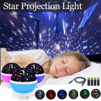Star LED Projector Starry Sky Lamp Rotating Cute Room Decor Kawaii USB Battery Powered Night Light for Kids Baby Girl Bedroom
