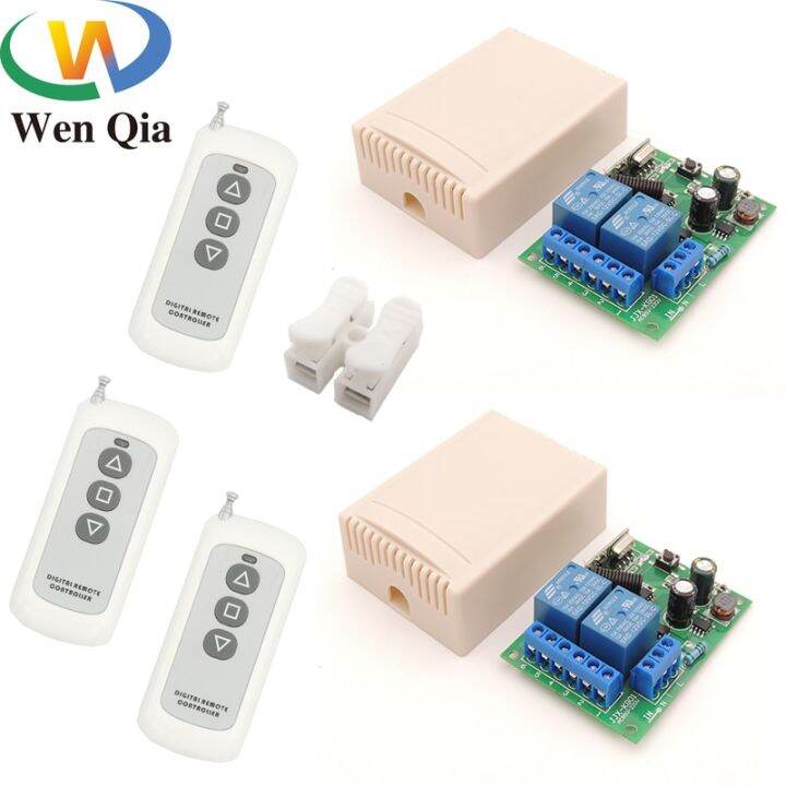 Wenqia 433Mhz Long Range Remote Control Switch AC 220V 10A 2CH Relay