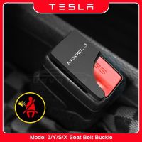 ♛☌❆ For Tesla Model 3 X Y Hidden Car Seat Belt Buckle Head Safety Cover Bayonet Muffler Extender Plug Alarm Decoration Accessories