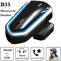 B35 Motorcycle Riders Helmet Intercom Bluetooth 4.1 Headset Interphone Audio Kit Waterproof Helmet Headset Wireless Handsfree